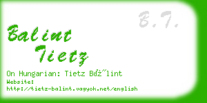 balint tietz business card